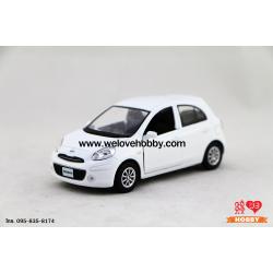 โมเดลรถ Nissan March (Micra) สีขาว Scale 1:32