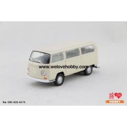 โมเดลรถตู้โฟล์คคลาสสิค 1972 Volkswagen Type 2 Bus สีครีม Scale 1:34-1:39