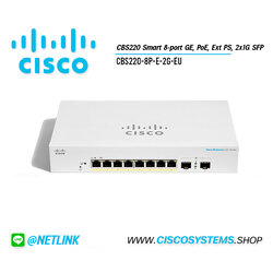 CBS220-8P-E-2G-EU (CBS220 Smart 8-port GE, PoE, Ext PS, 2x1G SFP)