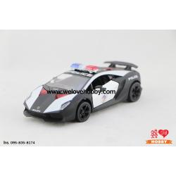 โมเดลรถตำรวจ Lamborghini Sesto Elemento สีดำ-ขาว Scale 1:38