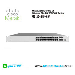 MS125-24P-HW (Meraki MS125-24P 10G L2 Cld-Mngd 24x GigE 370W PoE Switch)