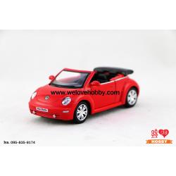 โมเดลรถ Volkswagen New Beetle Convertible (2003) สีแดง Scale 1:32