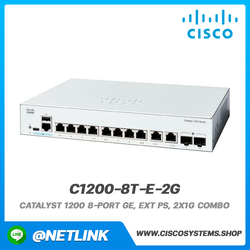 อุปกรณ์กระจายสัญญาณ Cisco รุ่น C1200-8T-E-2G Catalyst 1200 8-port GE, Ext PS, 2x1G Combo