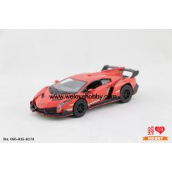 โมเดลรถซุปเปอร์ คาร์ Lamborghini Veneno สีส้ม Scale 1:36