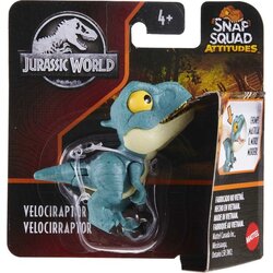 Mattel Jurassic World Snap Squad Attitudes Velociraptor (GXW61) แมทเทล จูราสสิค เวิลด์ ของเล่นแอ็กชั่นฟิกเกอร์ไดโนเสาร์ เวโลซีแรปเตอร์ สีฟ้า