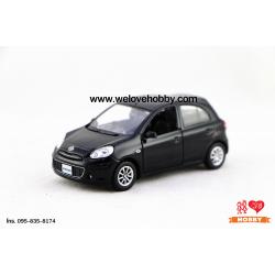 โมเดลรถ Nissan March (Micra) สีดำ Scale 1:32