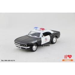 โมเดลรถตำรวจ 1967 Chevrolet Chevy Camaro Z-28 สีดำ-ขาว Scale 1:37