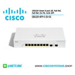 CBS220-8FP-E-2G-EU (CBS220 Smart 8-port GE, Full PoE, Ext PS, 2x1G SFP)
