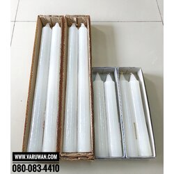 เทียนพรรษาเรียบกล่องคู่ สีขาว