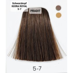 Schwarzkopf Igora Royal ครีมย้อมผม อีโกร่า รอยัล เบอร์5-7 สีน้ำตาลอ่อนออกทองแดง (60ml) 80 กรัม