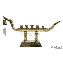 เชิงเทียนเรือหงส์ ทองเหลือง