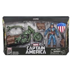 Hasbro Marvel Legends Series 80th Anniversary 6-inch Captain America Action Figure with Motorcycle ฮาสโบร มาร์เวล เลเจนด์ ซีรี่ย์ส 80 ปี อเวนเจอร์ส หุ่นโมเดลฟิกเกอร์ กัปตันอเมริกา ขนาด6 นิ้ว พร้อมมอเตอร์ไซด์ ลิขสิทธิ์แท้