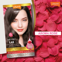 ครีมเปลี่ยนสีผม โลแลน อโรมา คัลเลอร์ ครีม Lolane Aroma L48 สีน้ำตาลกลางเหลือบมะฮอกกานี 145 กรัม