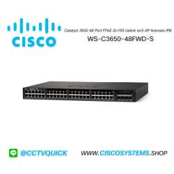 WS-C3650-48FWD-S (Cisco Catalyst 3650 48 Port FPoE 2x10G Uplink w/5 AP licenses IPB)