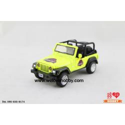 โมเดลรถจูราสสิค พาร์ค(Jurassic Park) Jeep Rubicon สีเหลือง - มีเสียง / มีไฟ