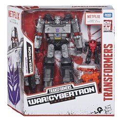 Hasbro Transformers Netflix War for Cybertron Trilogy Voyager Class Megatron 7 Inch Action Figure Battle 3-Pack with Pinpointer and Lionizer ฮาสโบร ทรานสฟอเมอร์ส เน็ตฟลิกซ์ วอร์ ฟอร์ ไซเบอร์ตรอน วอยเอเจอร์ คลาส หุ่นยนต์ เมกะทรอน 7 นิ้ว ลิขสิทธิ์แท้