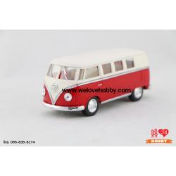 โมเดลรถตู้โฟล์คคลาสสิค 1962 Volkswagen Classical Bus สีแดง-ครีม Scale 1:32