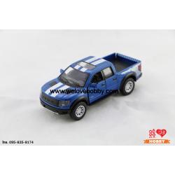 โมเดลรถ 2013 Ford F-150 SVT Raptor SuperCrew สีน้ำเงิน มีแถบลายซิ่ง Scale 1:46