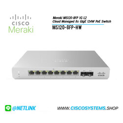 MS120-8FP-HW (Meraki MS120-8FP 1G L2 Cloud Managed 8x GigE 124W PoE Switch)