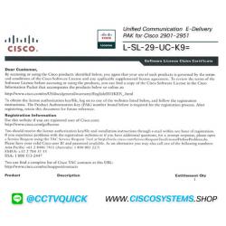 L-SL-29-UC-K9= (Unified Communication E-Delivery PAK for Cisco 2901-2951)