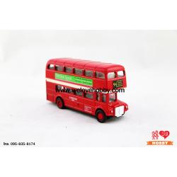 โมเดลรถบัส London Bus สีแดง British อังกฤษ (Pull Back & Go Action)
