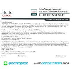 EOL L-LIC-CT5508-50A (50 AP Adder License for the 5508 Controller (eDelivery))