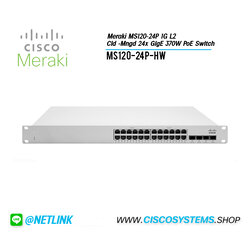 MS120-24P-HW (Meraki MS120-24P 1G L2 Cld -Mngd 24x GigE 370W PoE Switch)