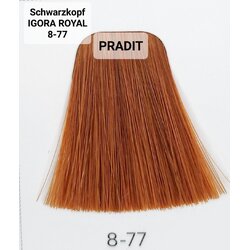 Schwarzkopf Igora Royal ครีมย้อมผม อีโกร่า รอยัล เบอร์8-77 สีบลอนด์อ่อนทองแดงพิเศษ (60ml) 80 กรัม