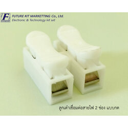 ลูกเต๋าเชื่อมต่อสายไฟ 2 ช่อง แบบกด