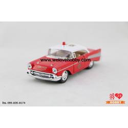 โมเดลรถดับเพลิง 1957 Chevrolet Chevy Bel Air สีแดง Scale 1:40 (สหรัฐอเมริกา USA)