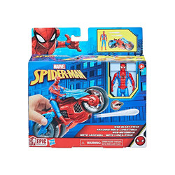 Hasbro Marvel Spider-Man Web Blast Cycle Kids Playset with Poseable Spider-Man Action Figure (4") ฮาสโบร มาร์เวล อเวนเจอร์ส หุ่นโมเดลฟิกเกอร์ สไปเดอร์แมน ขนาด 4 นิ้ว และ มอเตอร์ไซด์ ลิขสิทธิ์แท้