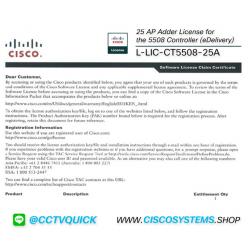 EOL L-LIC-CT5508-25A (25 AP Adder License for the 5508 Controller (eDelivery))