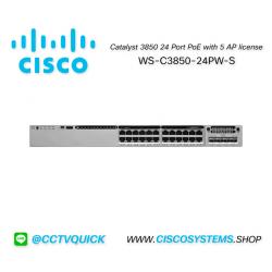 WS-C3850-24PW-S (Cisco Catalyst 3850 24 Port PoE with 5 AP license IP Base)