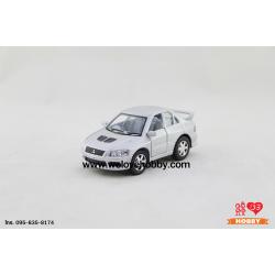 โมเดลรถ Mitsubishi Lancer Evolution VII ไซส์เล็ก สีเทา Scale : 4”