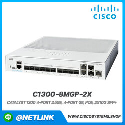 อุปกรณ์กระจายสัญญาณ Cisco รุ่น C1300-8MGP-2X