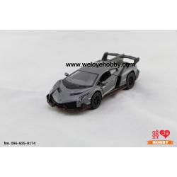 โมเดลรถ Lamborghini Veneno สีเทา Scale 1:36
