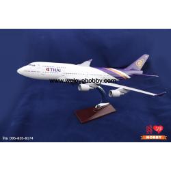โมเดลเครื่องบินการบินไทย Thai Airways สีม่วงคลาสสิค (Boeing 747-400) ลำใหญ่