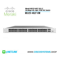 MS125-48LP-HW (Meraki MS125-48LP 10G L2 Cld-Mngd 48x GigE 370W PoE Switch)