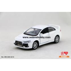 โมเดลรถ 2008 Mitsubishi Lancer Evolution X สีขาว Scale 1:36