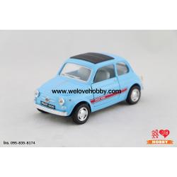 โมเดลรถเฟียต Fiat 500 สีฟ้า Scale 1:24