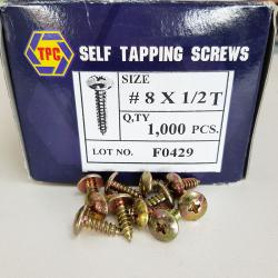 น๊อตทองสั้น สีรุ้ง 8x1/2 นิ้ว T (1 กล่อง)