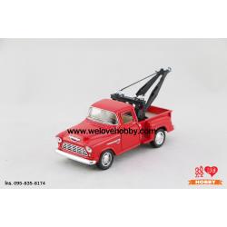 โมเดลรถกระบะคลาสสิค 1955 Chevrolet Chevy Stepside Pick-Up สีแดง Scale 1:32 มีเซตอุปกรณ์รถยก รถลาก