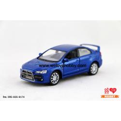 โมเดลรถ 2008 Mitsubishi Lancer Evolution X สีน้ำเงิน Scale 1:36