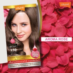 ครีมเปลี่ยนสีผม โลแลน อโรมา คัลเลอร์ ครีม Lolane Aroma L50 สีน้ำตาลกลางประกายทองเหลือบมะฮอกกานี 145 กรัม