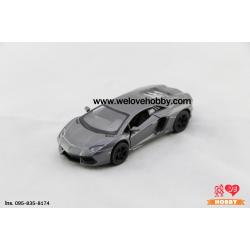 โมเดลรถ Lamborghini Aventador LP700-4 สีเทา Scale 1:38