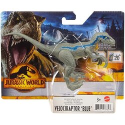 Mattel Jurassic World Ferocious Pack Velociraptor Blue (GWD01) แมทเทล จูราสสิค เวิลด์ ของเล่นแอ็กชั่นฟิกเกอร์ไดโนเสาร์ เวโลซีแรปเตอร์ บลู