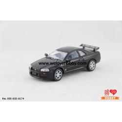 โมเดลรถซุปเปอร์ คาร์ Nissan Skyline GTR R34 สีดำ Scale 136