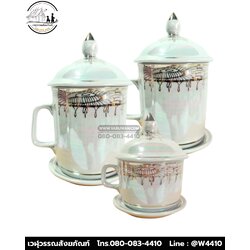 แก้วเซรามิกมุก ลายทอง