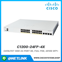 อุปกรณ์กระจายสัญญาณ Cisco รุ่น C1200-24FP-4X Catalyst 1200 24-port GE, Full PoE, 4x10G SFP+