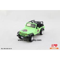 โมเดลรถจูราสสิค พาร์ค(Jurassic Park) Jeep Rubicon สีเขียว - มีเสียง / มีไฟ